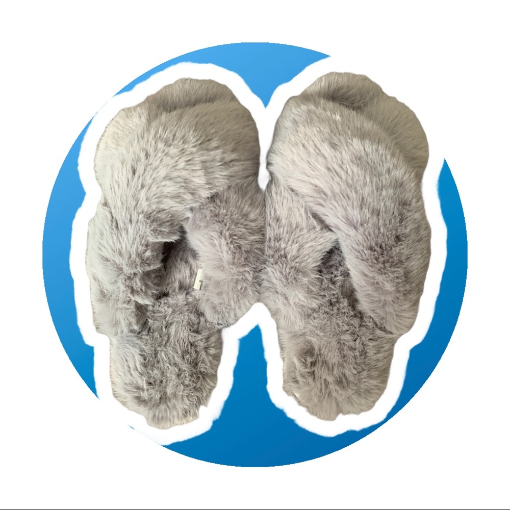 Women’s Cross Band Soft Plush Fleece Slippers